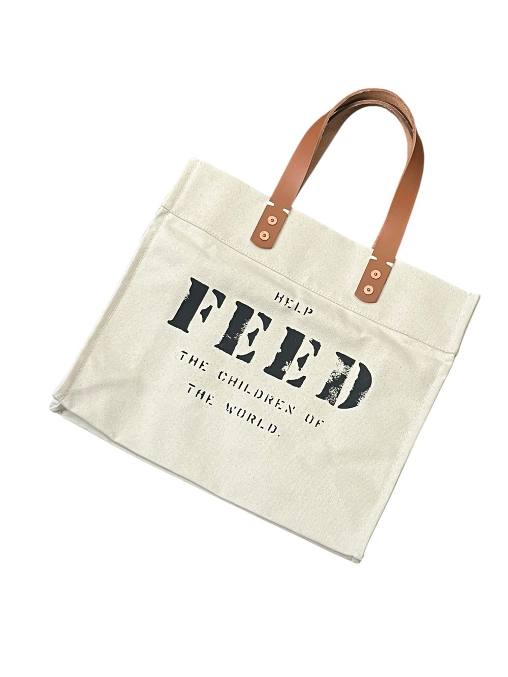 Feed Natural Canvas Tote Bag E*trade Logo